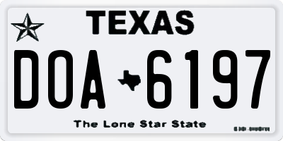 TX license plate DOA6197