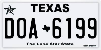 TX license plate DOA6199