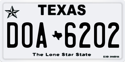 TX license plate DOA6202
