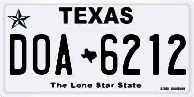 TX license plate DOA6212