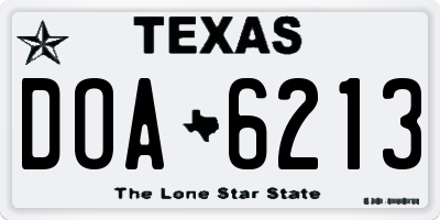 TX license plate DOA6213