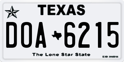 TX license plate DOA6215