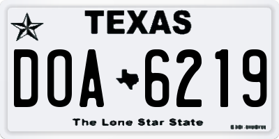 TX license plate DOA6219