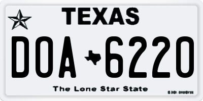 TX license plate DOA6220