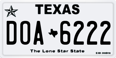 TX license plate DOA6222