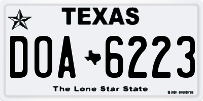 TX license plate DOA6223