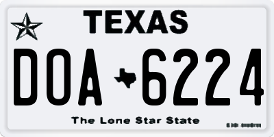 TX license plate DOA6224