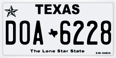 TX license plate DOA6228