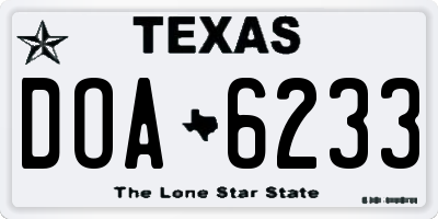 TX license plate DOA6233