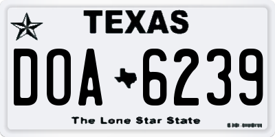 TX license plate DOA6239