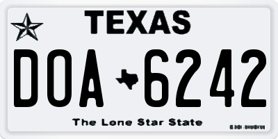 TX license plate DOA6242