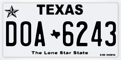 TX license plate DOA6243