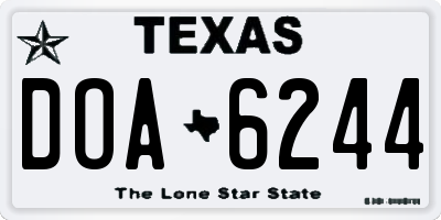TX license plate DOA6244