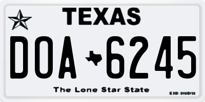 TX license plate DOA6245