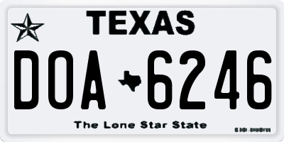 TX license plate DOA6246