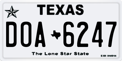 TX license plate DOA6247