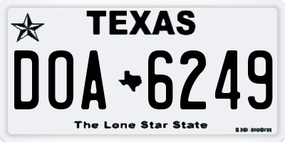 TX license plate DOA6249