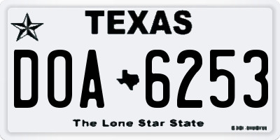 TX license plate DOA6253