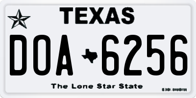 TX license plate DOA6256