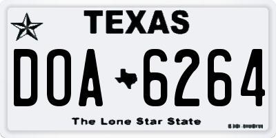 TX license plate DOA6264