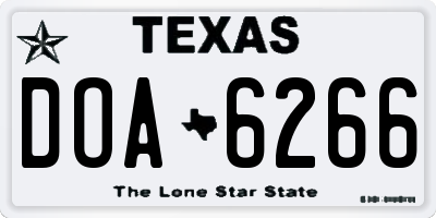 TX license plate DOA6266