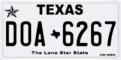 TX license plate DOA6267