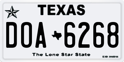 TX license plate DOA6268