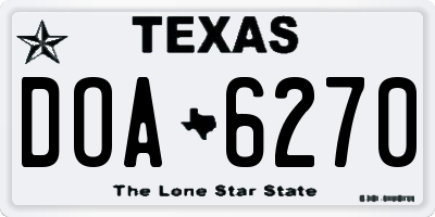 TX license plate DOA6270