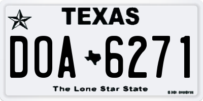 TX license plate DOA6271
