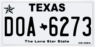 TX license plate DOA6273