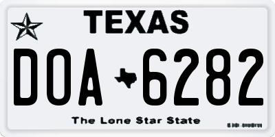 TX license plate DOA6282