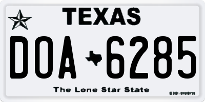 TX license plate DOA6285