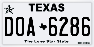 TX license plate DOA6286