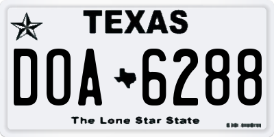 TX license plate DOA6288