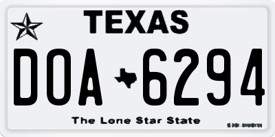 TX license plate DOA6294