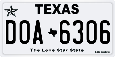 TX license plate DOA6306