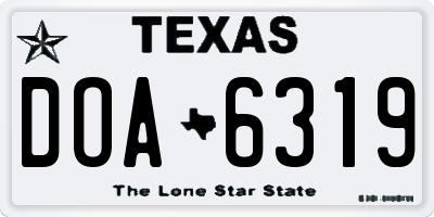 TX license plate DOA6319
