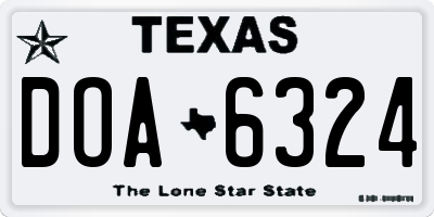 TX license plate DOA6324