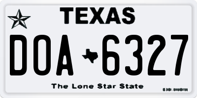 TX license plate DOA6327