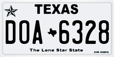TX license plate DOA6328