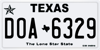 TX license plate DOA6329