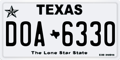 TX license plate DOA6330