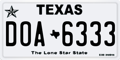 TX license plate DOA6333