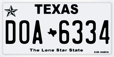 TX license plate DOA6334