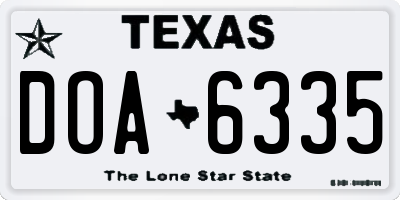 TX license plate DOA6335