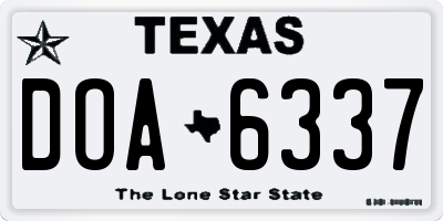TX license plate DOA6337