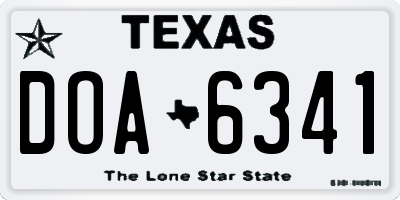 TX license plate DOA6341