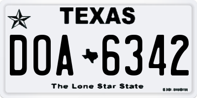TX license plate DOA6342