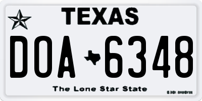 TX license plate DOA6348