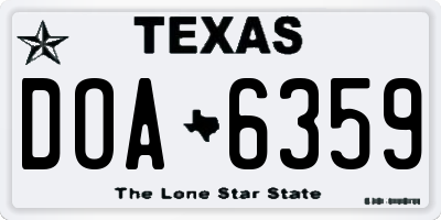 TX license plate DOA6359